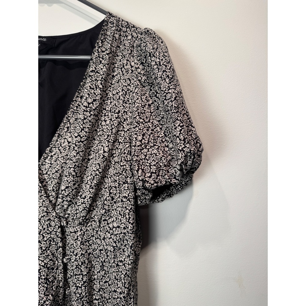 Madewell Women‎ Floral Print V Neck Short Sleeve Midi Dress Size 14 - Picture 2 of 11